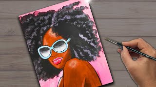 Acrylic Painting for Beginners | African Girl | Easy Painting Tutorial Step by Step