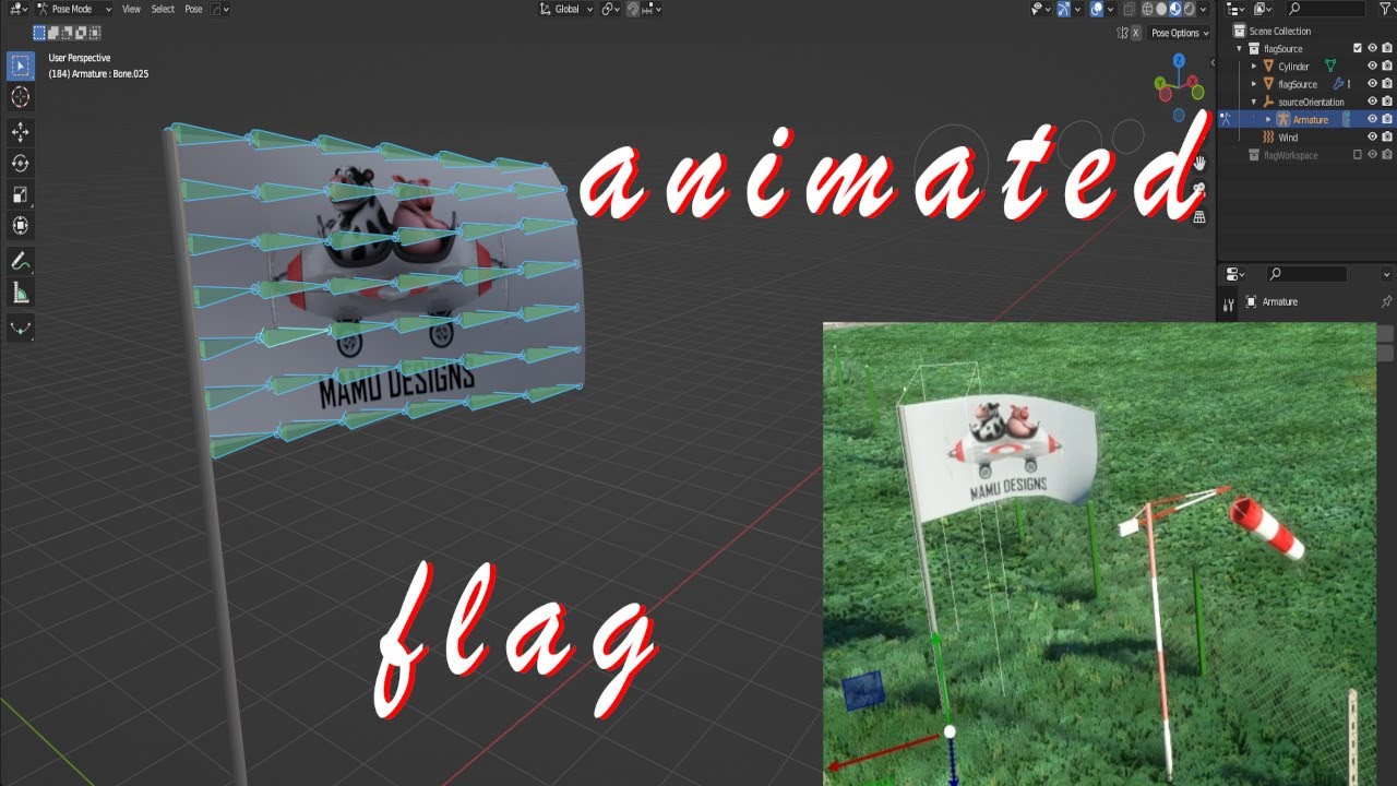 Blender To Msfs Tutorial How To Make Animated Flag With Bones Game