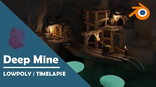 Deep Mine | Blender lowpoly timelapse