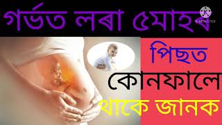 গৰ্ভত লৰা ৫ মাহৰ পিছত কোনফালে থাকে ?#akhomiatgharuadihabychandrakala