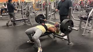 Bench pressing 315 for 20 reps . NEW PR .