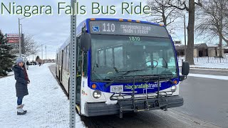 Ex-Niagara Falls Transit Bus Ride on Routes 110/104 Part 2 12/27/2022