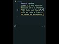 Random Joke Generator in Python 😂 (30s)