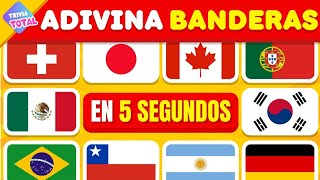 🌍 ¡50 Banderas en 5 Segundos!⏰ Nível Fácil 🤓 ¿Cuántas Puedes Adivinar? 🤔