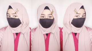 New 2025 Cute Hijab Style For Biggners With Mask By Wajeeha Fatima