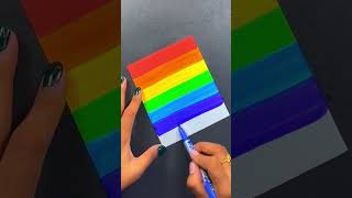 Easy Rainbow 🌈 Unicorn Art idea using DOMS Brush Pen #shorts #sayisfying #painting #art #viral