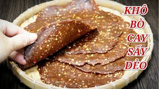 KHÔ BÒ DẺO CAY - CÁCH LÀM NHANH BẰNG LÒ CHIÊN KHÔNG DẦU
