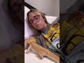 Girl pretends to fall asleep to see what her Bearded Dragon will do...