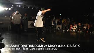 MAXY a.k.a. DAISY X vs MASAHIRO(ATRANDOM) / HIPHOP 1on1【Top4】 / #SDSosaka 2019冬の陣