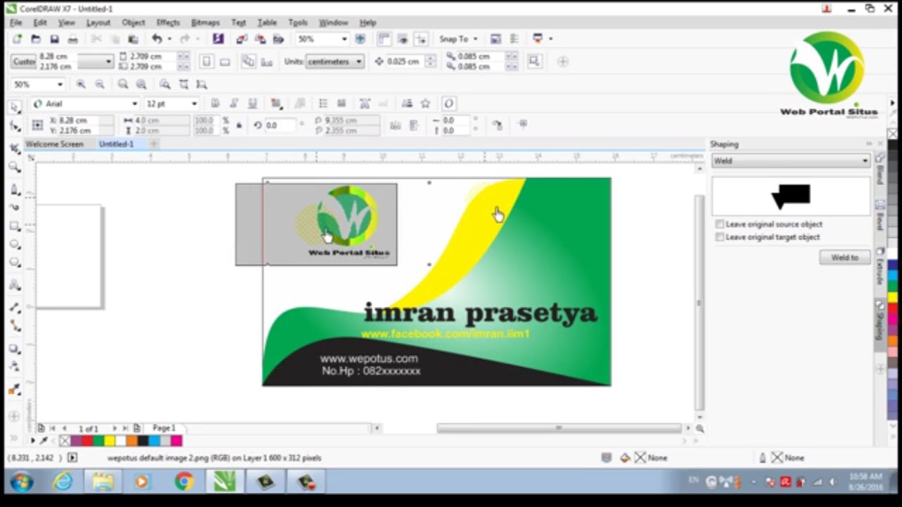 4# Cara Membuat Desain Kartu Nama Dengan CorelDRAW X7 | CorelDRAW ...