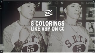 8 colorings Like vsp on Capcut