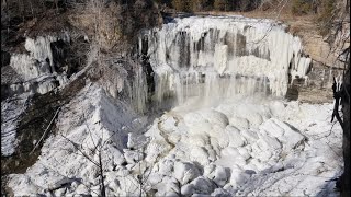 Frozen Water Falls in Hamilton Ontario Canada - Webster's Falls, Tews Falls and Smokey Hollow
