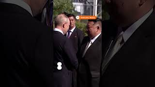 Kim Jong Un and Putin shake hands for 40 seconds