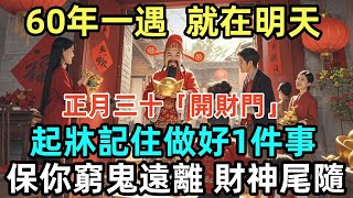 60年一遇，就在明天！正月三十「開財門」，起牀記住做好1件事，保你窮鬼遠離、財神尾隨！