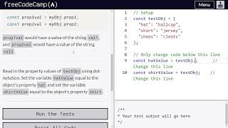 Accessing Object Properties with Dot Notation - freeCodeCamp | Video 84 | Basic JavaScript