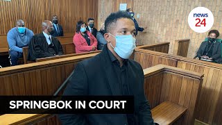 WATCH | Bok flyhalf Elton Jantjies appears in Kempton Park Magistrate's Court