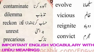 advance English vocabulary with Urdu meanings for KPPSC tests #pmsscreening #Engvocab #GRE