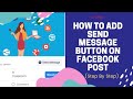 How To Add Send Message Button On Facebook Post 2021| Facebook CTA button