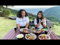 fresh seafood bbq with a drop down view of japan’s inland sea