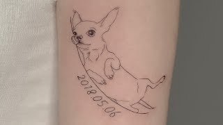 🐶Puppy tattoo time lapse🐶강아지 타투 작업 과정/ 팔 윗쪽 타투/ 타투어 현디