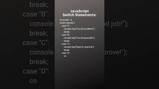 JavaScript Switch Statement Tutorial #shorts for beginners
