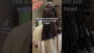 I was able to adjust this but this is why we say keep your head straight 🤣 Style: boho loc twists