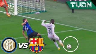 ¡NO LA SOLTÓ! Dembélé estrelló el balón | Inter vs Barcelona | UEFA Champions League 22/23-J3 | TUDN