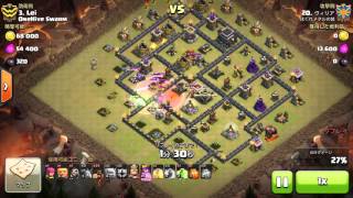 TH9 vs TH9 3Golems,2Jumps GowiHog@ヴィリア