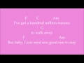 MILLION REASONS -Lady Gaga LYRICS and CHORDS