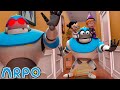 Arpo Robot Babysitter | Episode 1 - 4 Arpo's Evil Twin and More! | Funny Cartoons for Kids