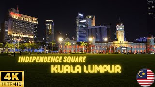 A Relaxing Evening Walk Around Independence Square (Dataran Merdeka) in Kuala Lumpur. 4K