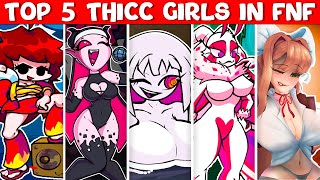 Top 5 Thicc Girls in FNF - Thicc Female Skins in Friday Night Funkin'