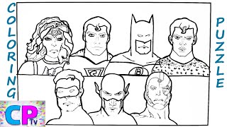 Justice League Coloring Pages,Wander Woman,Superman,Batman,Aquaman,Flash,Green Lantern and Cyborg