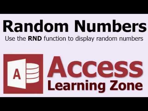 Microsoft Access Random Numbers - RND Function Microsoft Access Random Numbers - RND Function