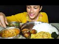 COOKING & EATING PUMPKIN & CORIANDER LEAVES BHARTA, FISH CURRY, EGG OMELETTE, LAI PATTA, BENGAN FRY