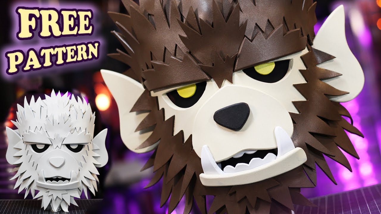 How To Make A Wolfman Werewolf Mask Out Of Foam Diy Halloween Craft