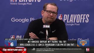 Nick Nurse was unhappy about the Game 2 ending of 76ers-Knicks