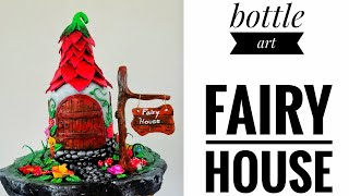 DIY Fairy Garden House | ബോട്ടിൽ കൊണ്ട് ഗാർഡൻ ഹൗസ് ഉണ്ടാക്കിയാലോ| Bottle Art Malayalam | Wine bottle