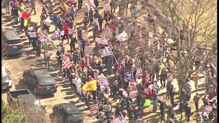 Large Group Protests Stay-At-Home Order Outside Governor's Mansion