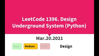 LeetCode 1396. Design Underground System (Python)