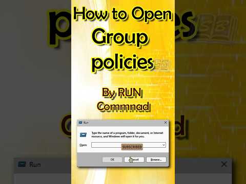 How to open Group policies by run command #shorts