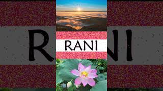 ☀️ RANI - HINDU girl names | RANI Name WhatsApp Status | #Shorts ☀️