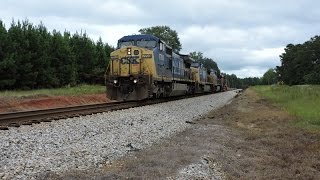 HD: CSX 7703 leads CSX X788-25 in Grantville, GA