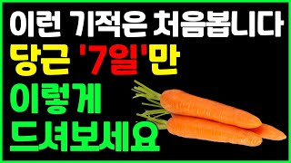 당근을 이렇게 7일동안만 드셔보세요! 눈이 맑아지고 치매, 탈모, 뱃살 싹 사라집니다ㅣ당근레시피(당근라페, 당근주스)