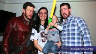 Chris Pratt and Chris Evans' Make Super Bowl Bet Visit to Seattle Children's Hospital