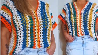 BLUSA TOP CROCHET - TUTORIAL PARA TODOS OS TAMANHOS