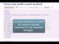 Javascript Tutorial : math round