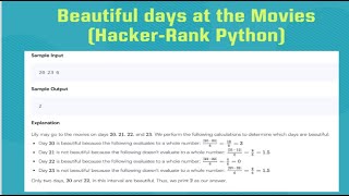 HackerRank # Beautiful days at the Movies (Python)