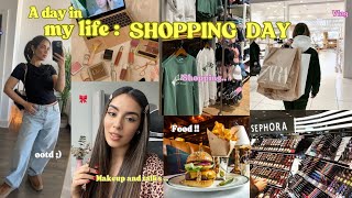 Shopping Day 🛍️… + makeup 💄 & outfit 🩵 | 👜👢👚 يوم التسوق