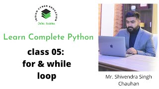 Python for loop and while loop in Hindi | learn complete python tutorial in Hindi #5
